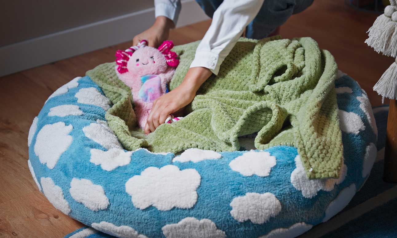 A comfortable dog bed, which can help with training a dog to keep off the couch